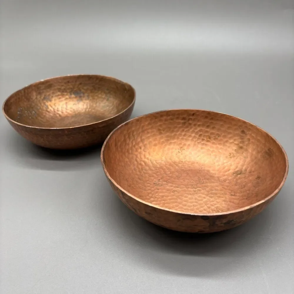 Sur La Table Bowls Set of 2 Hammered Copper Plated Aluminum 5.5